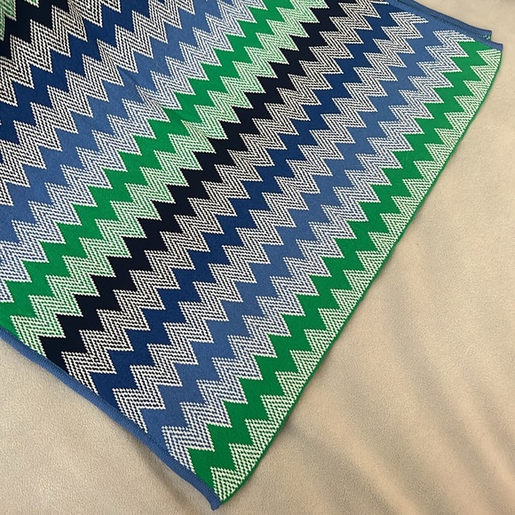 NWOT Solid & Striped “Bailey” Dress in Blue & Green Chevron - Picture 4 of 4